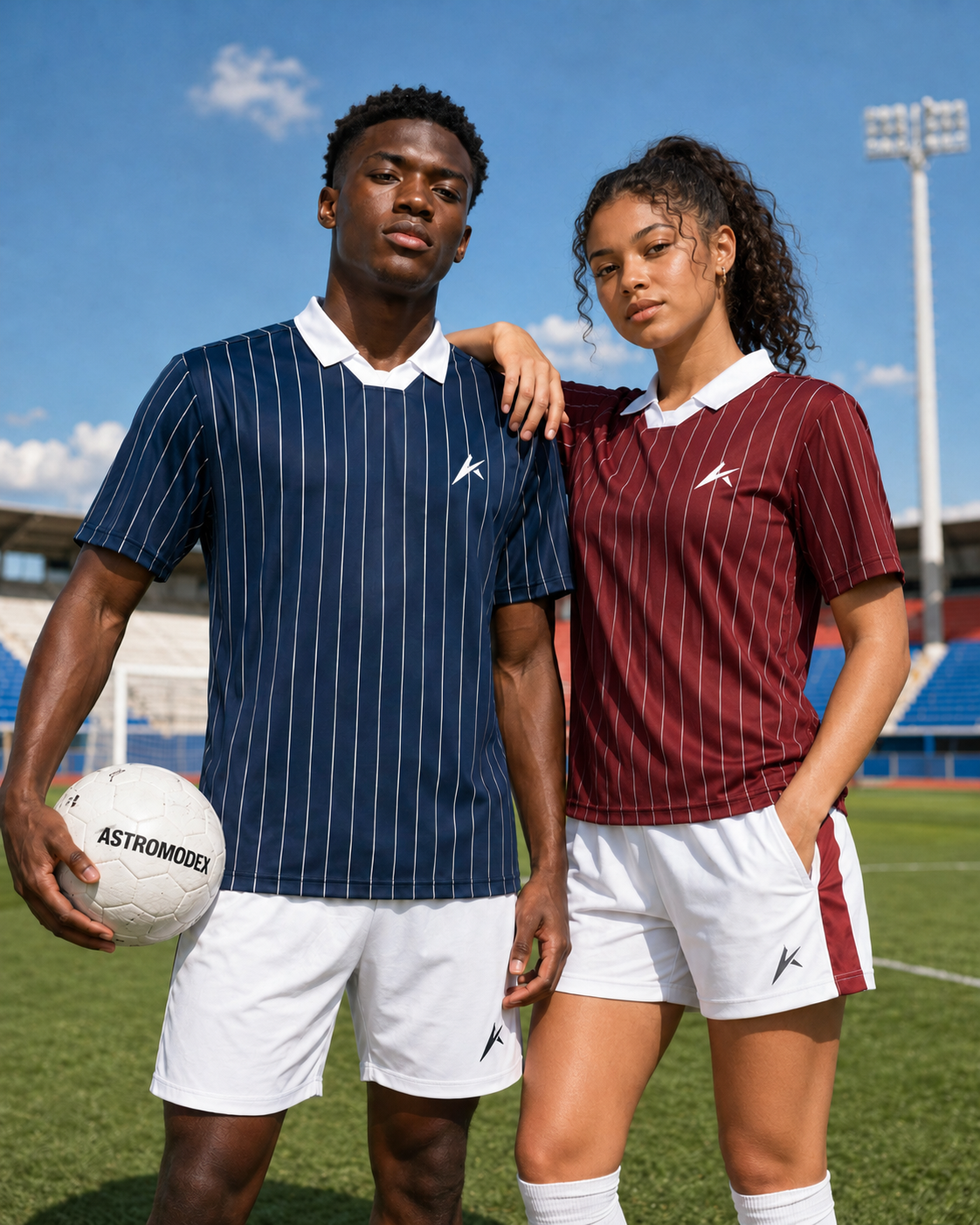 Unisex Pinstripe Collared Soccer Jersey