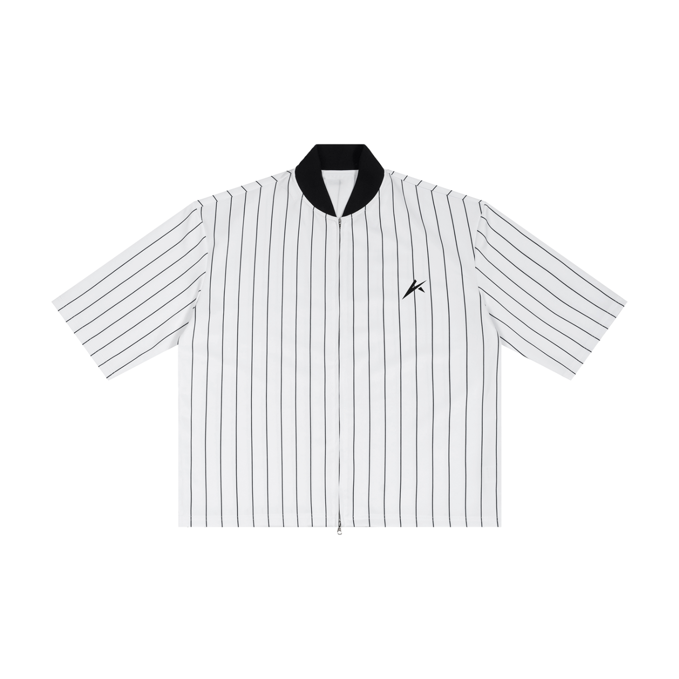 Unisex Striped Full-Zip Baseball Jersey