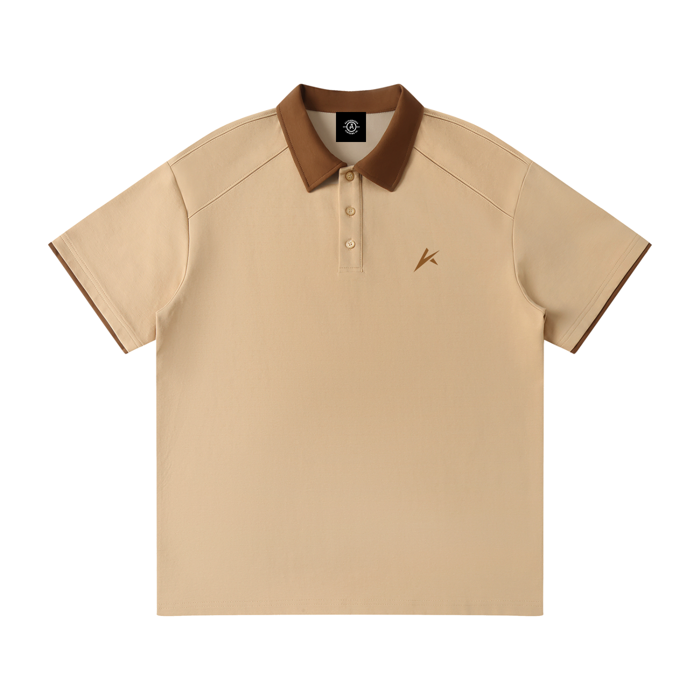 Contrast Collar Raglan Polo Shirt