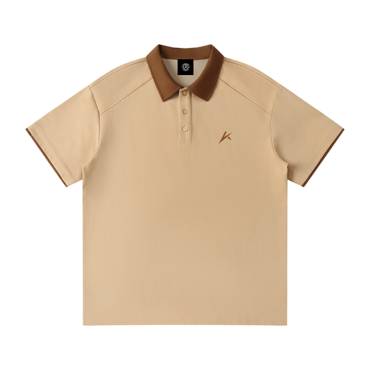 Contrast Collar Raglan Polo Shirt