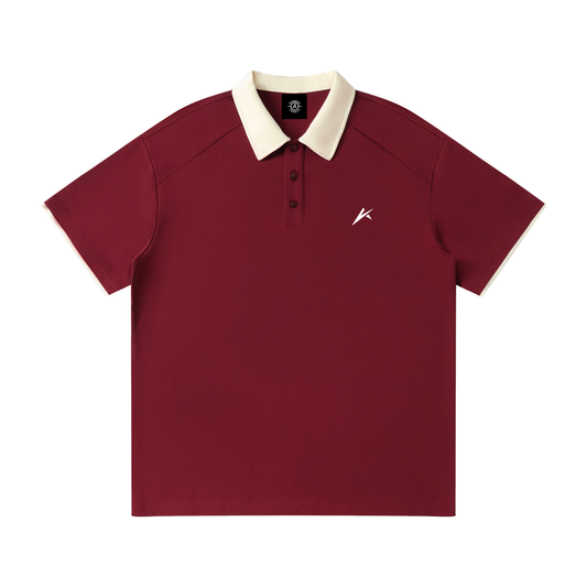 Contrast Collar Raglan Polo Shirt