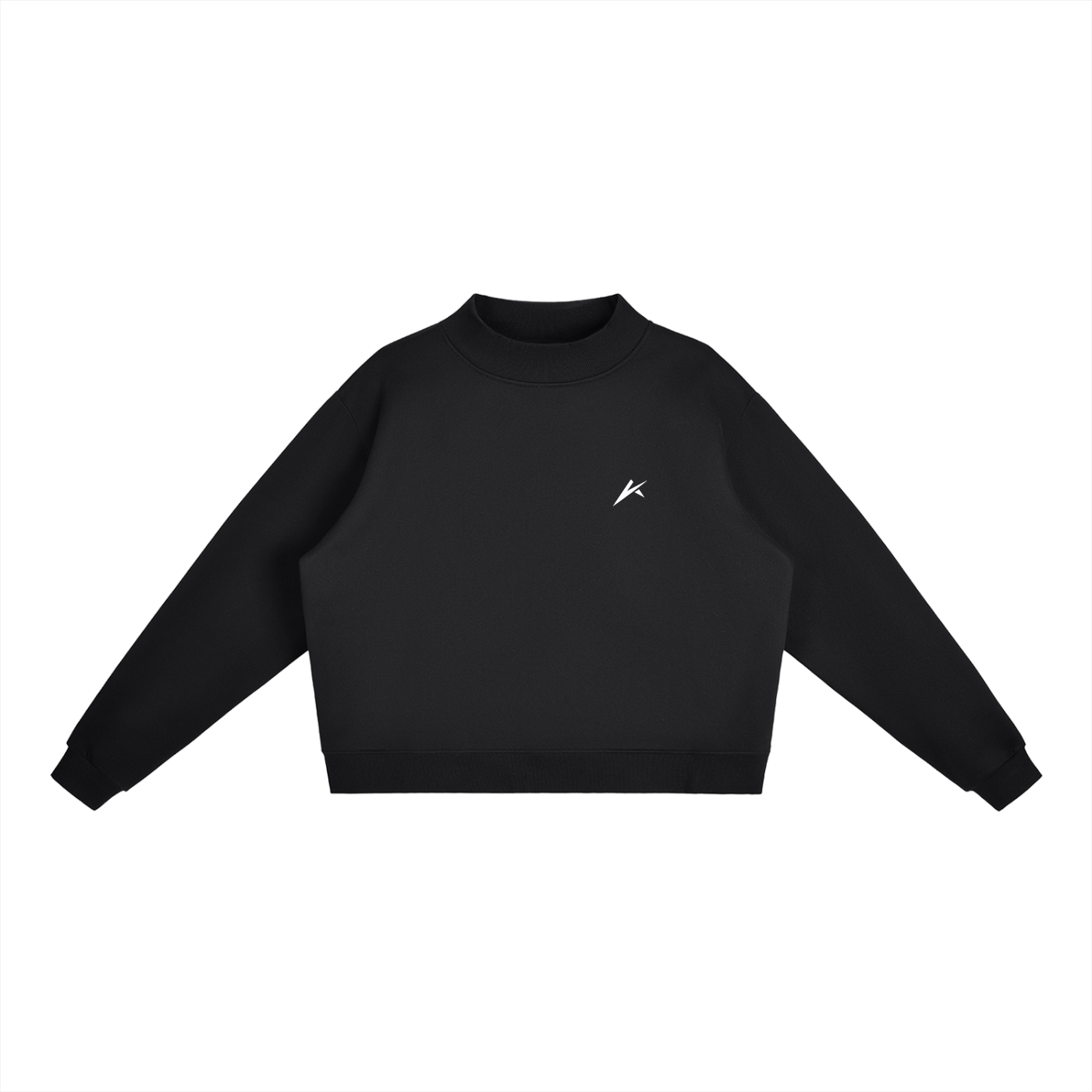 Essential Fleece Mock-Neck Crew Sweatshirt