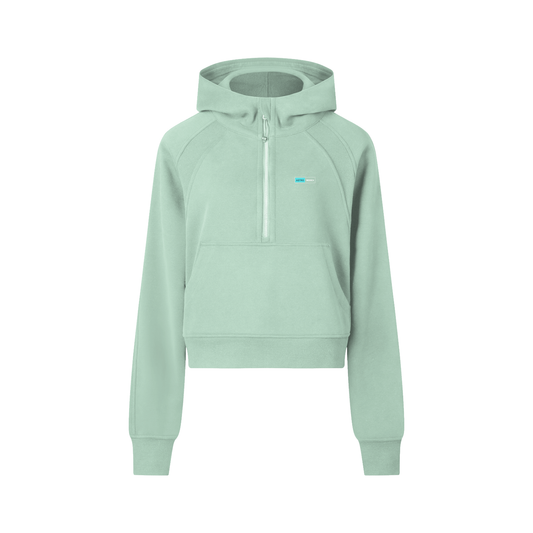 Women Cropped Half-Zip Hoodie