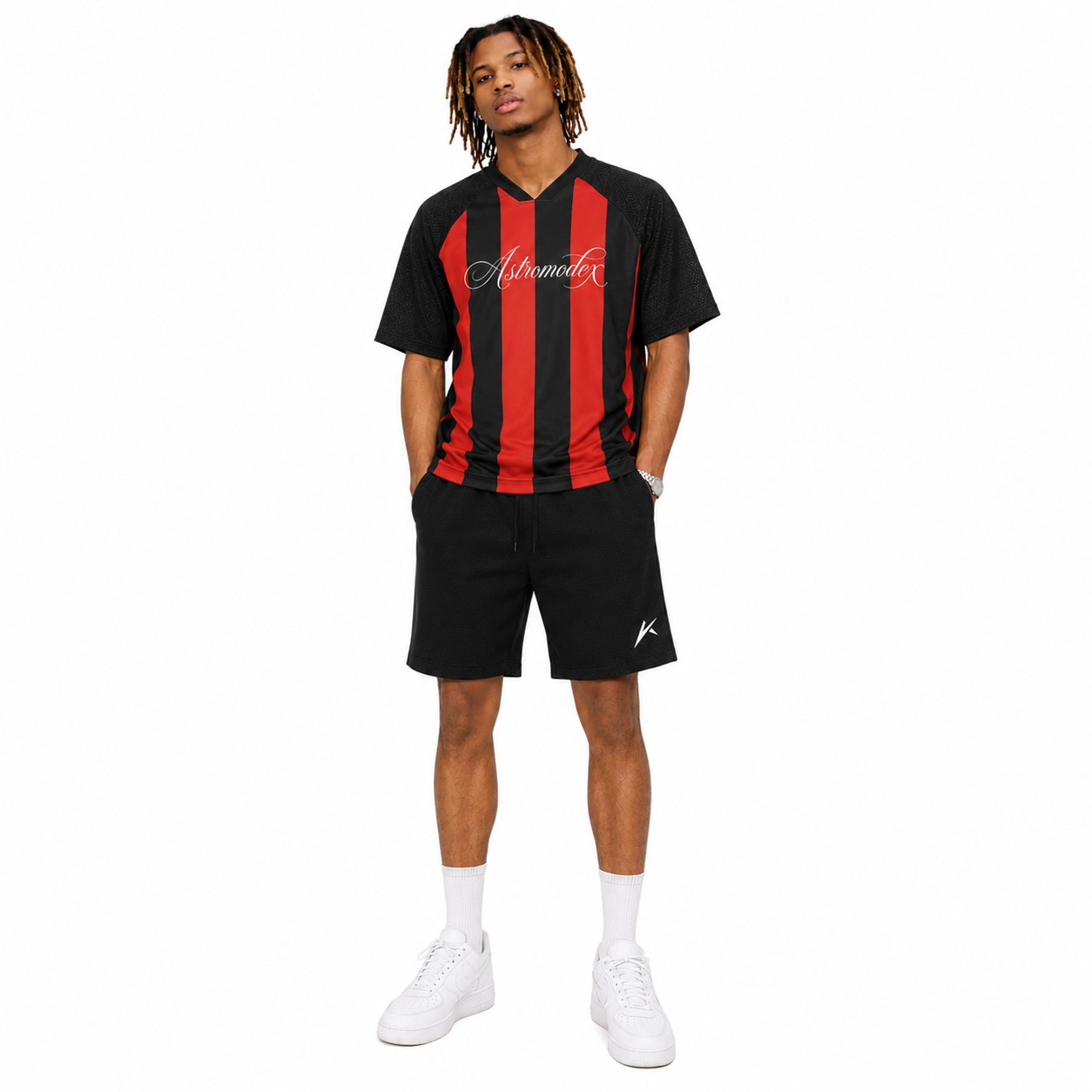 Unisex Striped Mesh Boxy Soccer Jersey