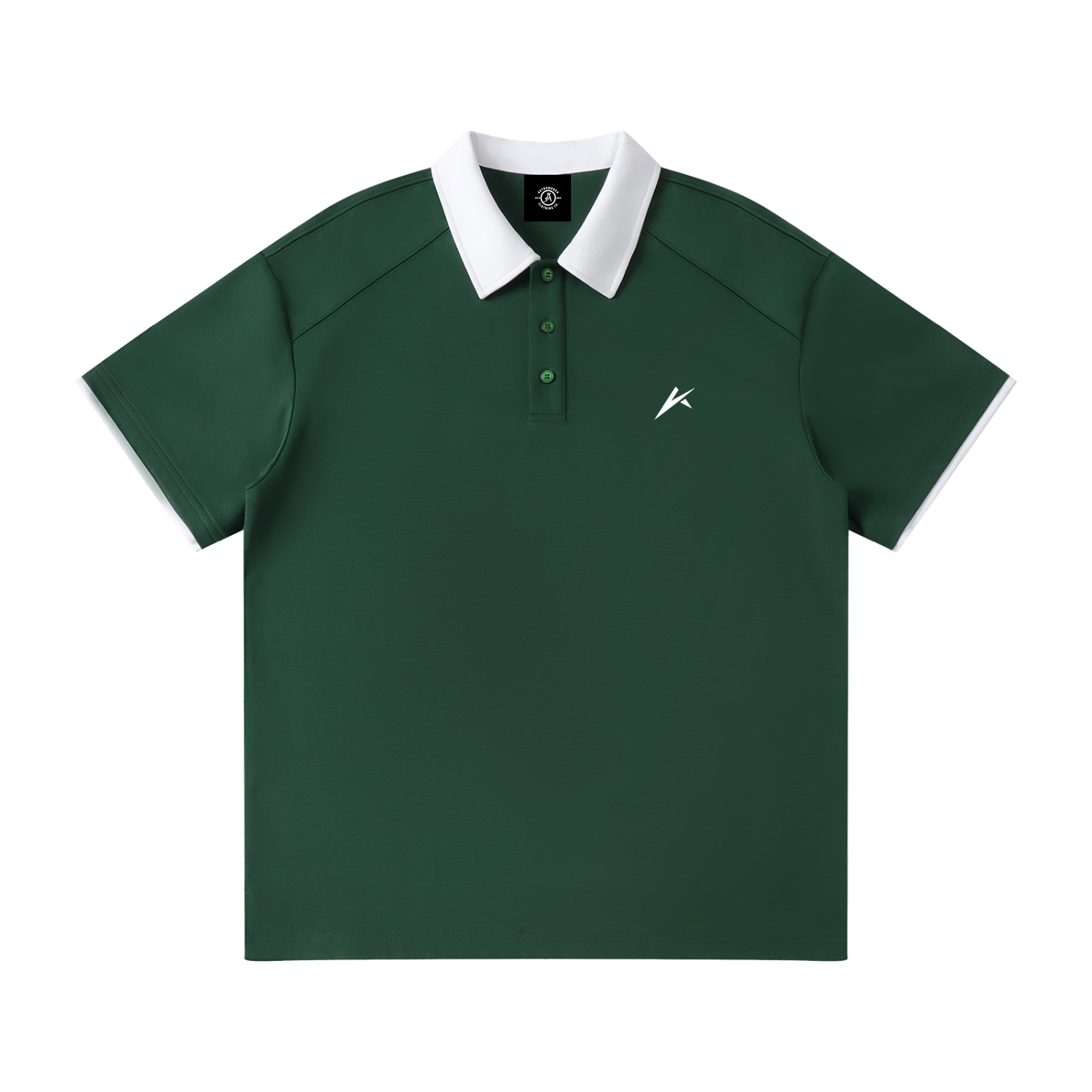 Contrast Collar Raglan Polo Shirt