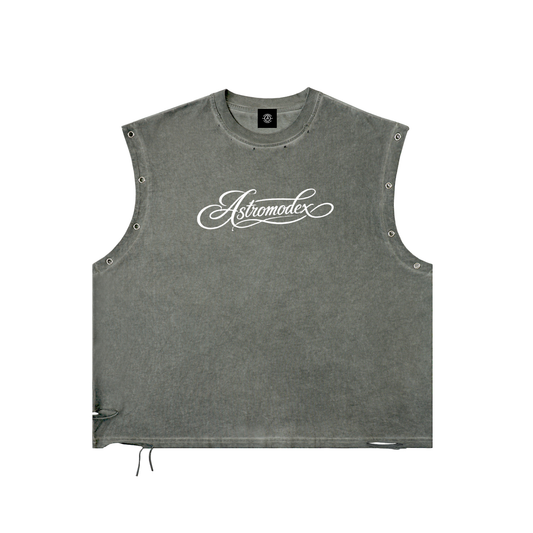 AstromodeX Distressed Grommet Eyelet Tank Top