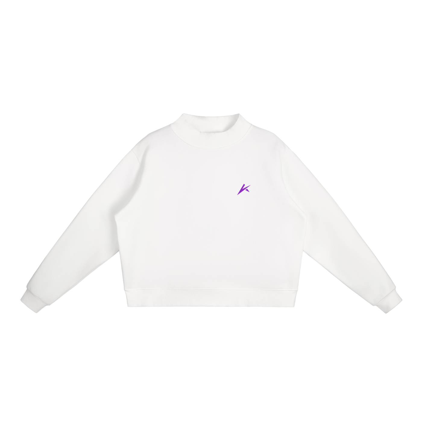 Astromodex womens cream sweatshirt with purple logo minimal streetwear