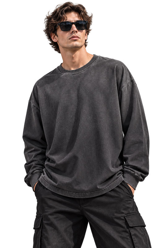 Gradient Washed Long Sleeve T-Shirt