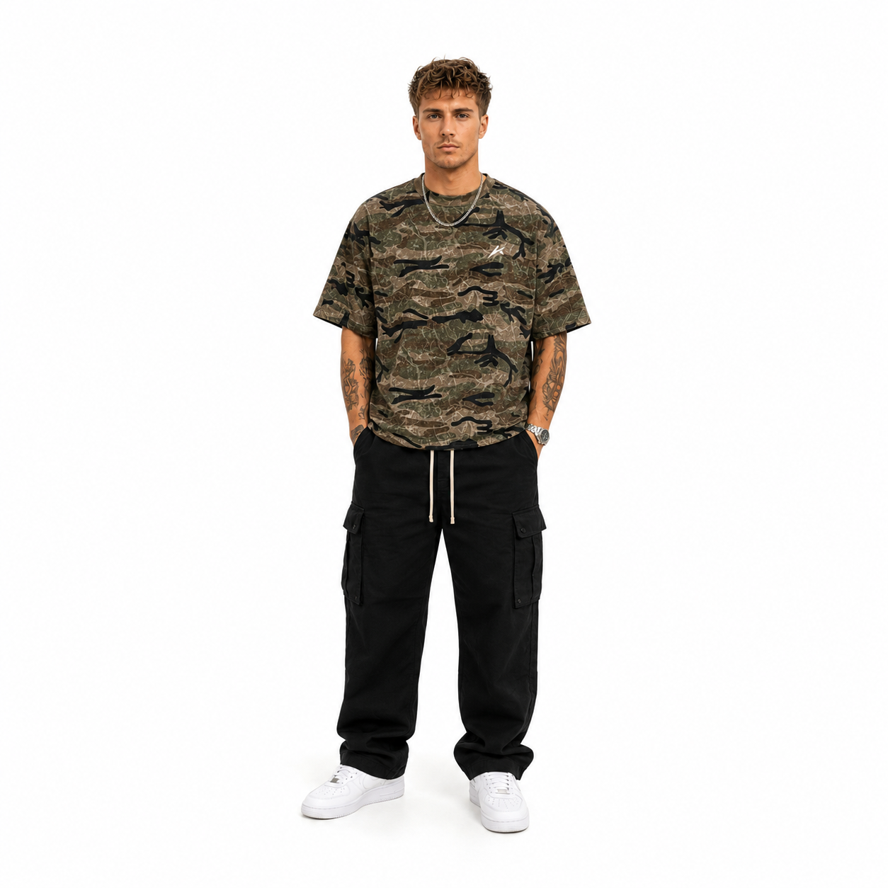 Unisex Boxy Camo Print T-Shirt