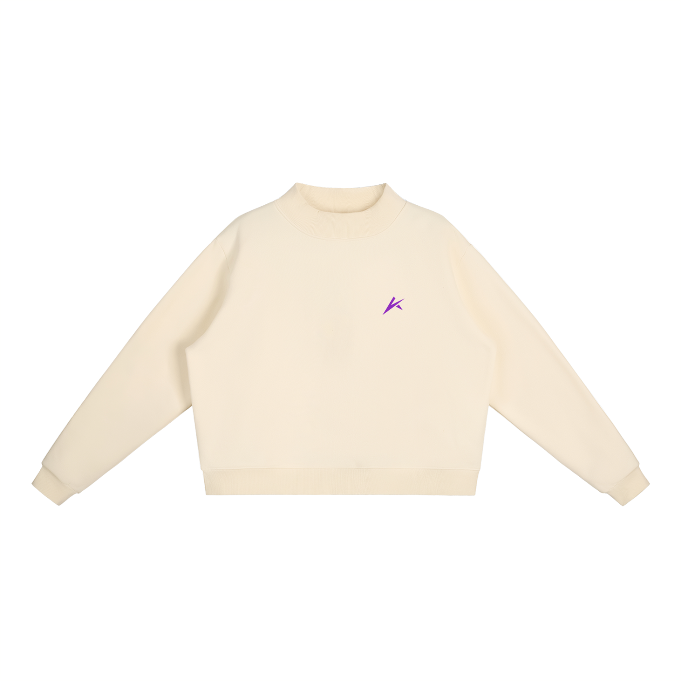Astromodex womens cream sweatshirt with purple logo minimal streetwear