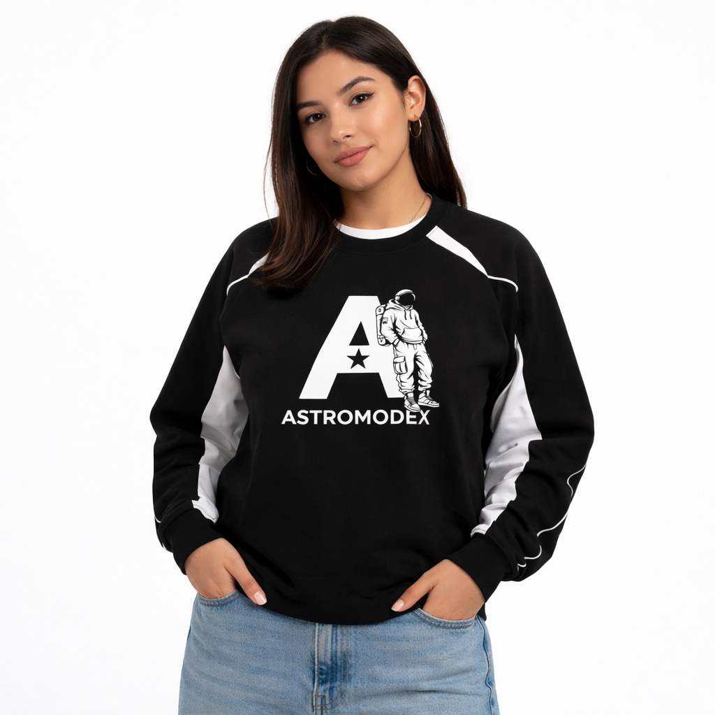 Contrast Panel Raglan Sweatshirt