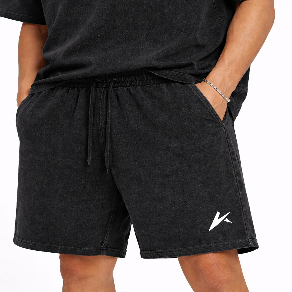 Mineral Wash Waffle Knit Shorts