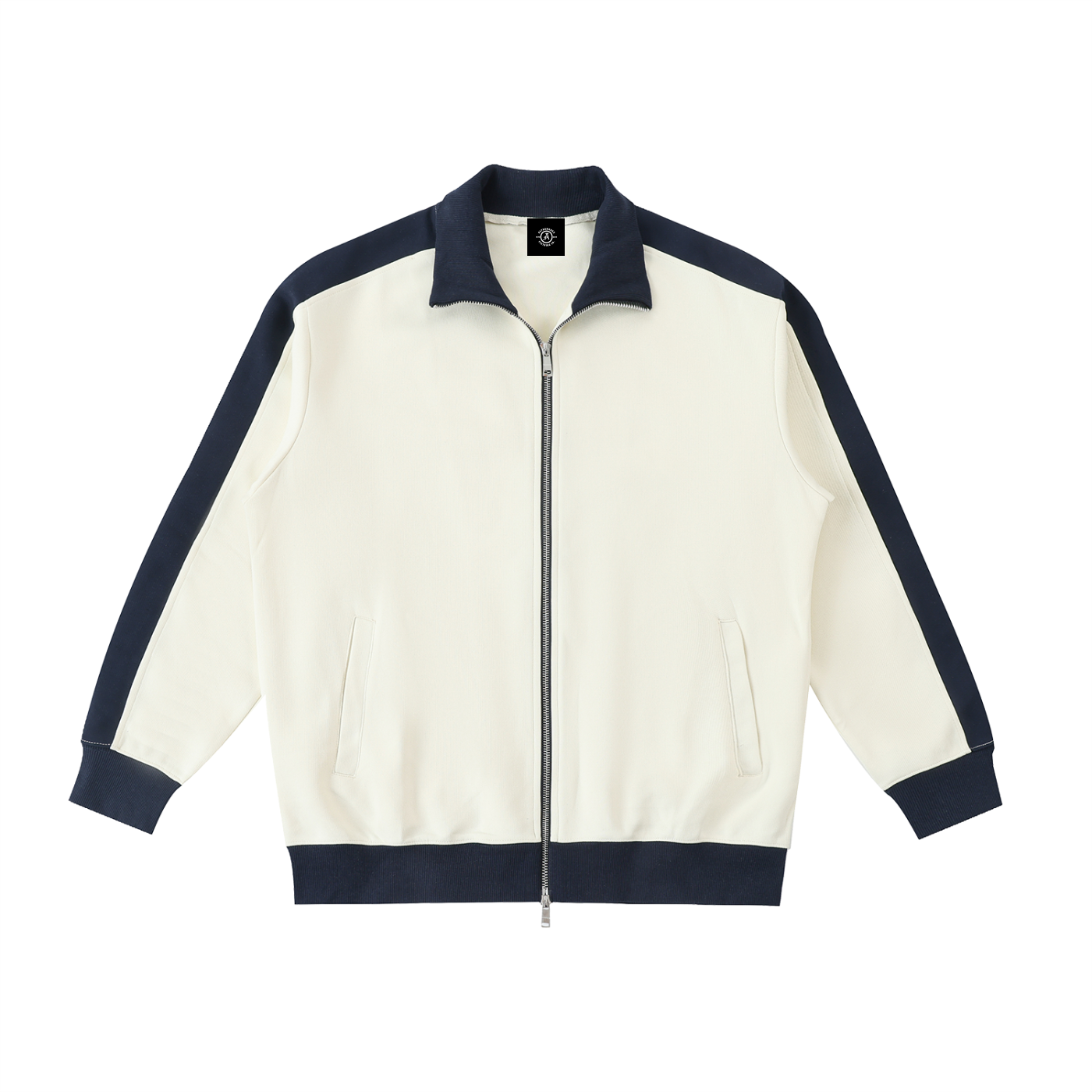 Contrast Trim Stand Collar Jacket