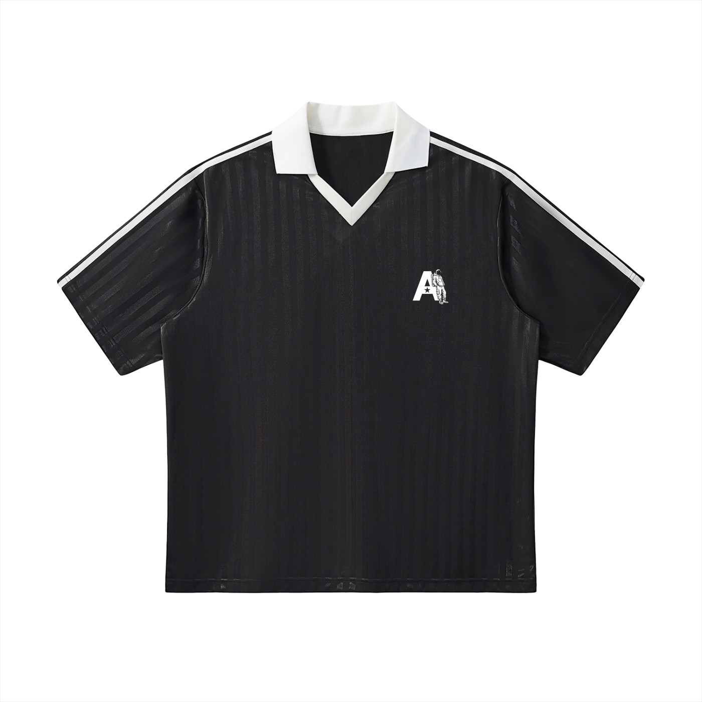 Contrast Collar Striped Soccer Jersey