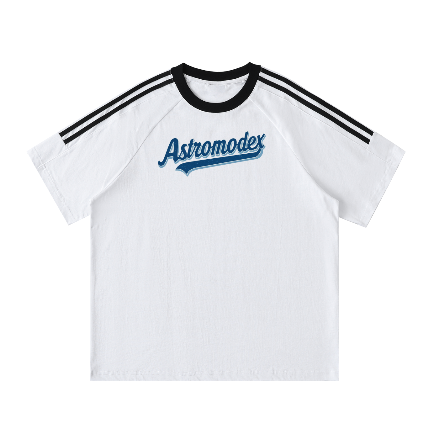 Contrast Tape Crewneck Cotton T-Shirt