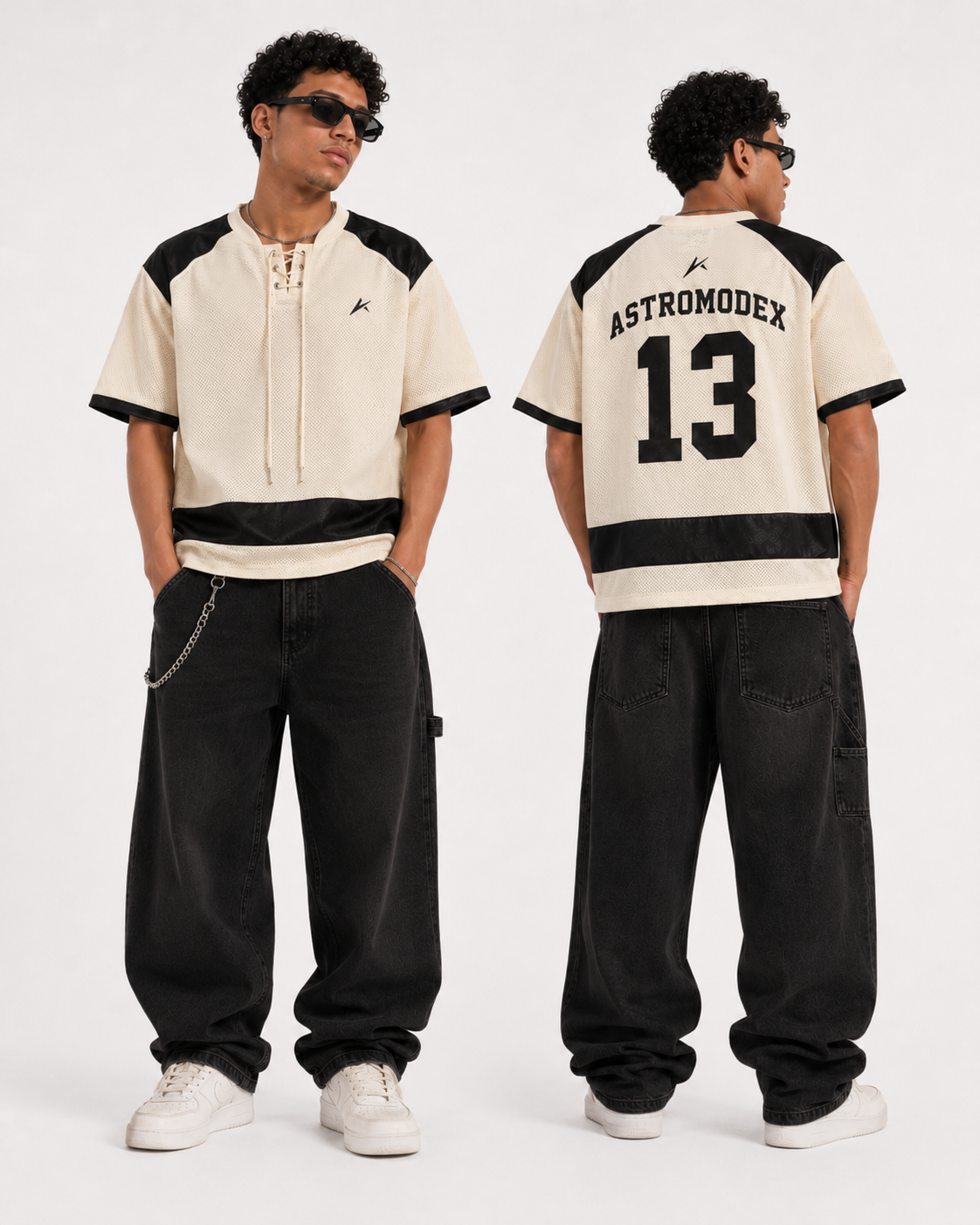 Unisex Raglan Sleeve Mesh Boxy T-Shirt