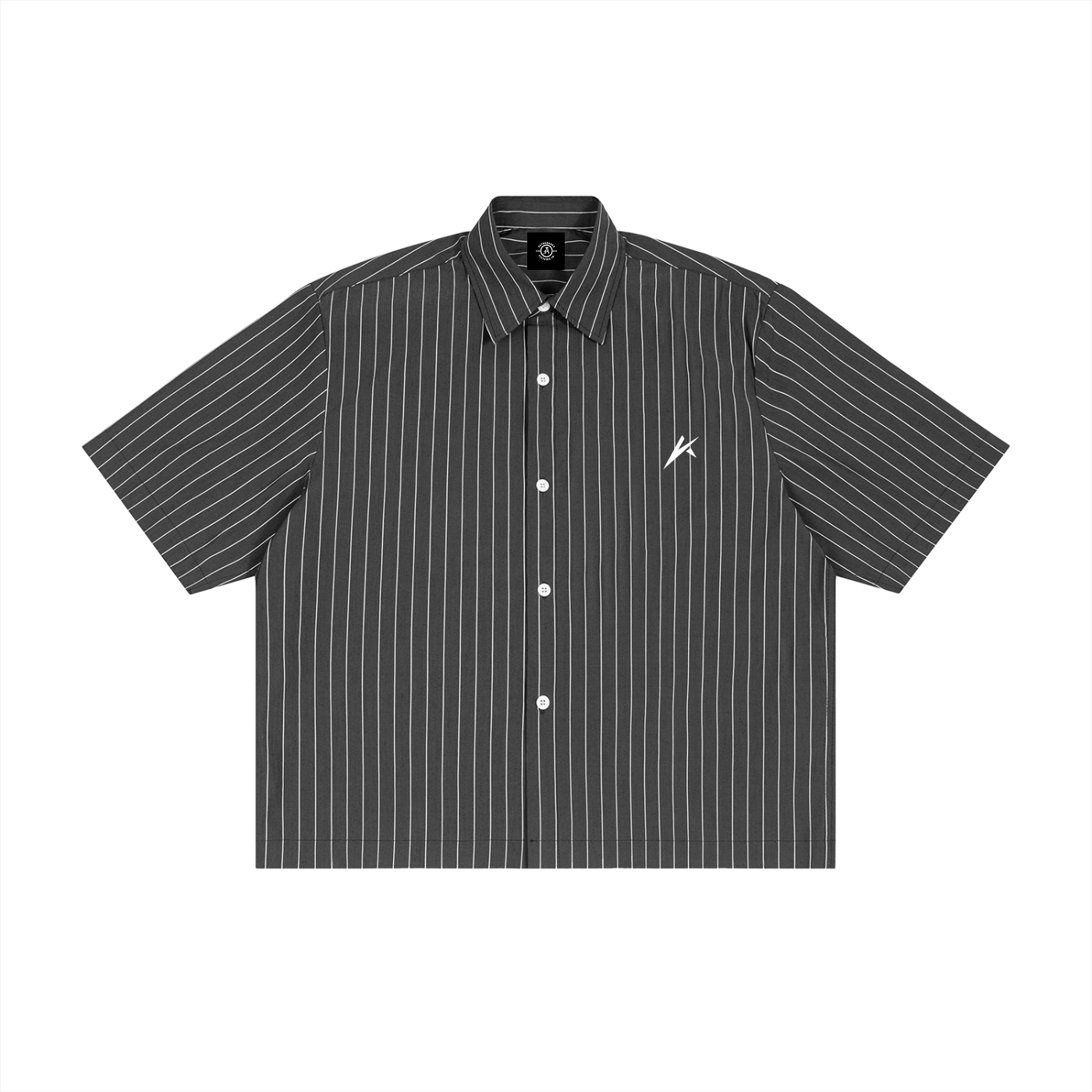 Unisex Striped Boxy Button-Up Shirt