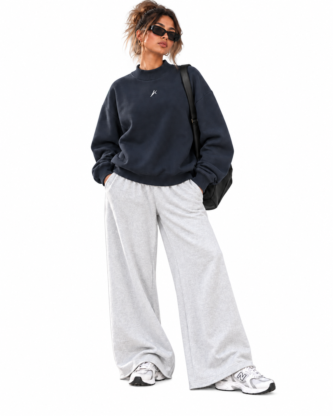 Essential Fleece Mock-Neck Crew Sweatshirt