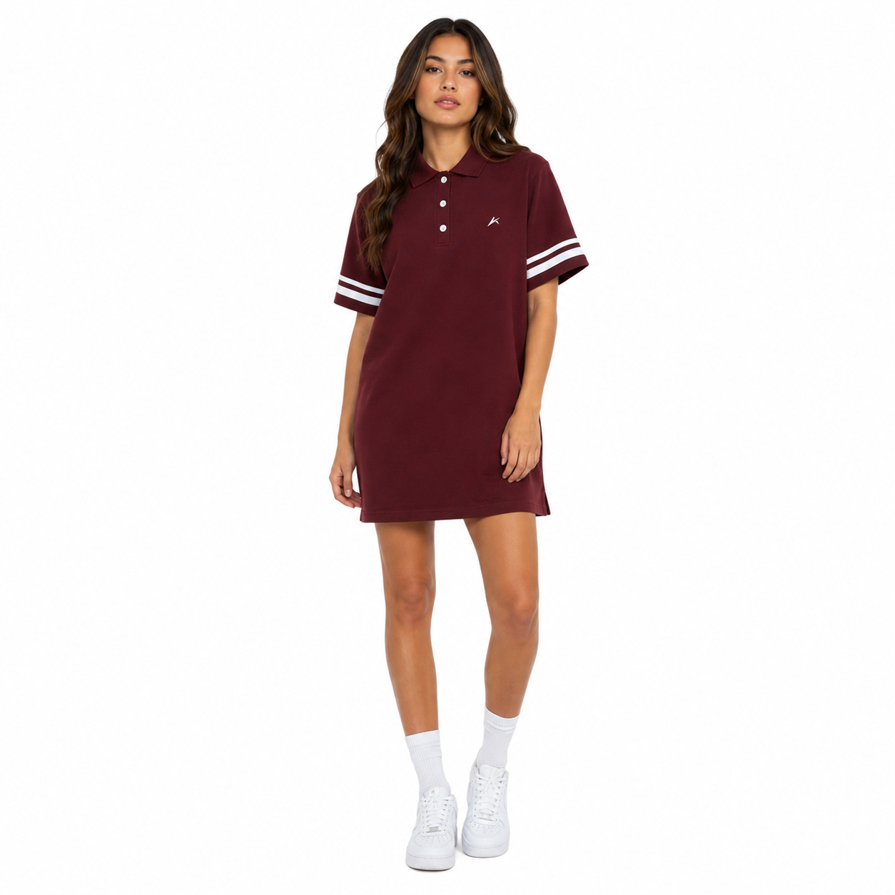 Women's Striped Color Block Polo Dress